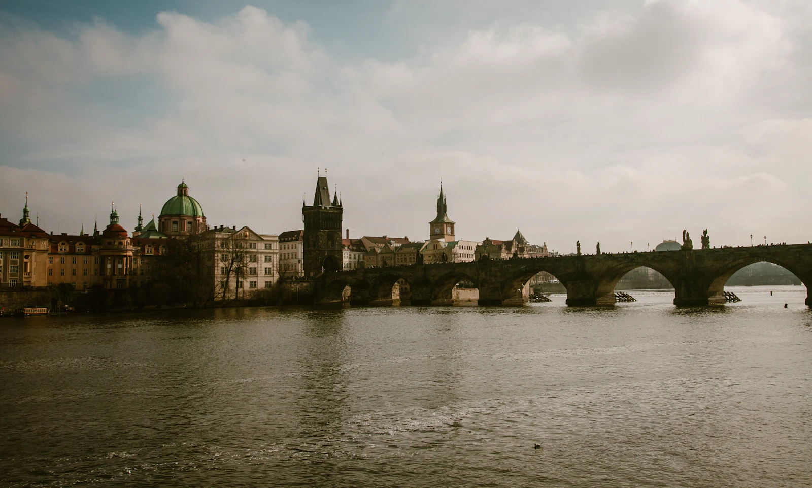 Charles Bridge over the Vltava in Prague, Czechia